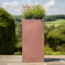 75cm Zinc Galvanised Brushed Rose Gold Copper Finish Tall Square Planter