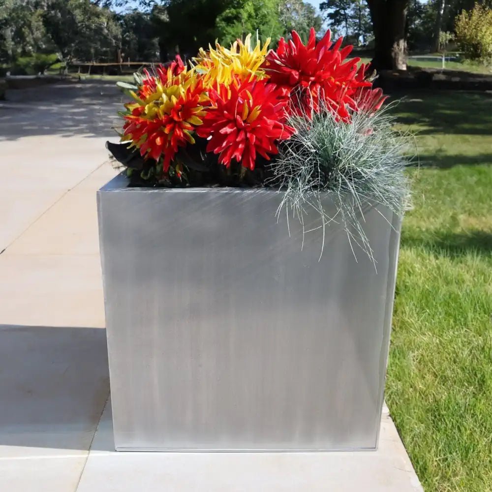 Galvanised Steel Square Planter, Galvanised Raised Bed