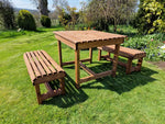 Valley Contemporary Table and Backless Bench Set Sits 4