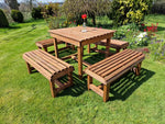 Valley Contemporary Table and Backless Bench Set Sits 8