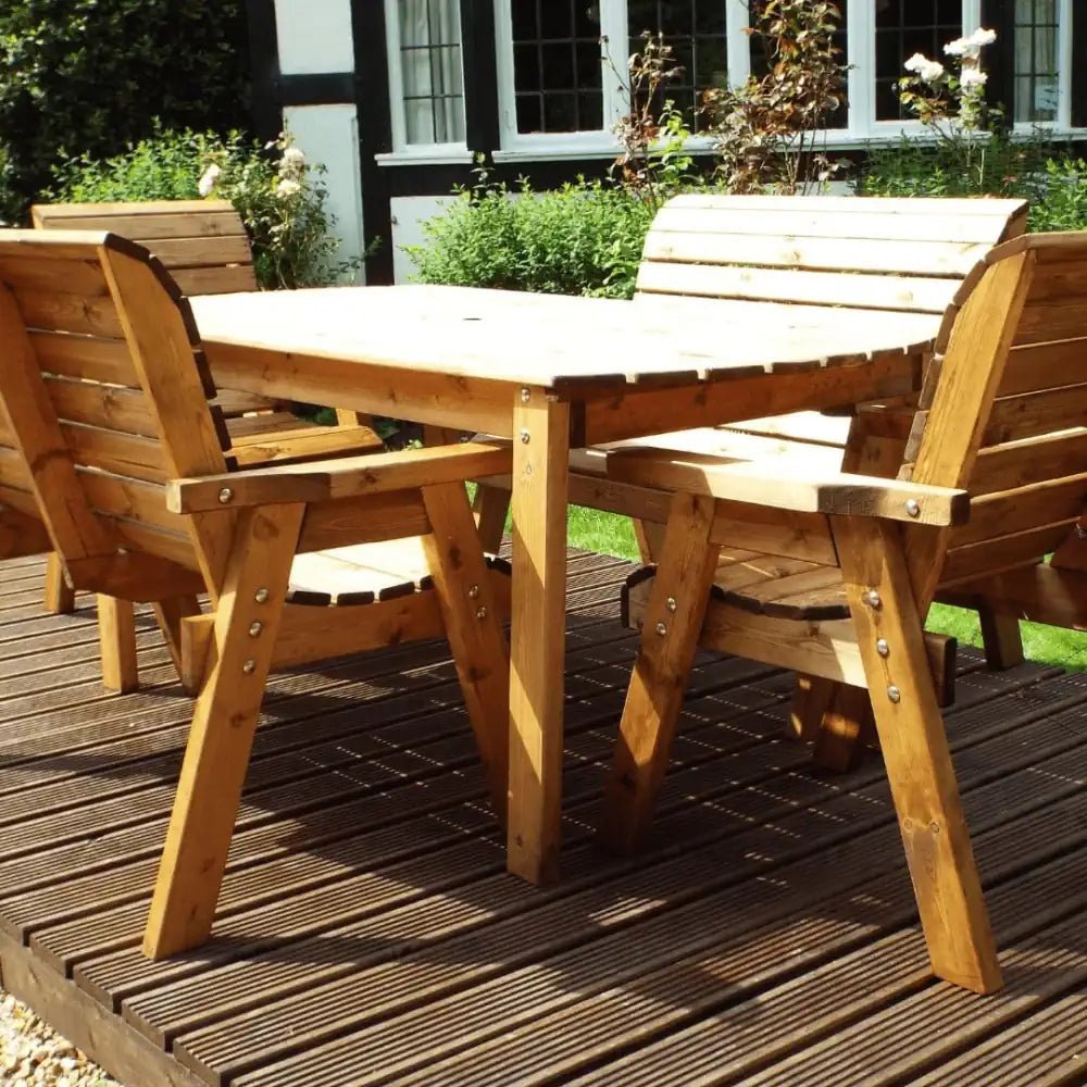 Create a relaxing sanctuary in your outdoor space with this inviting lawn furniture set, featuring plush cushions and a weather-resistant table.