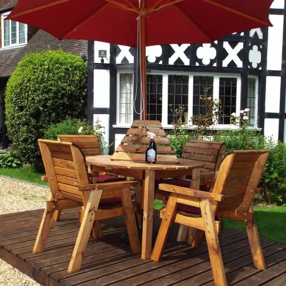 Create a charming outdoor dining space with this patio dining set. This set is perfect for enjoying meals with friends and family.
