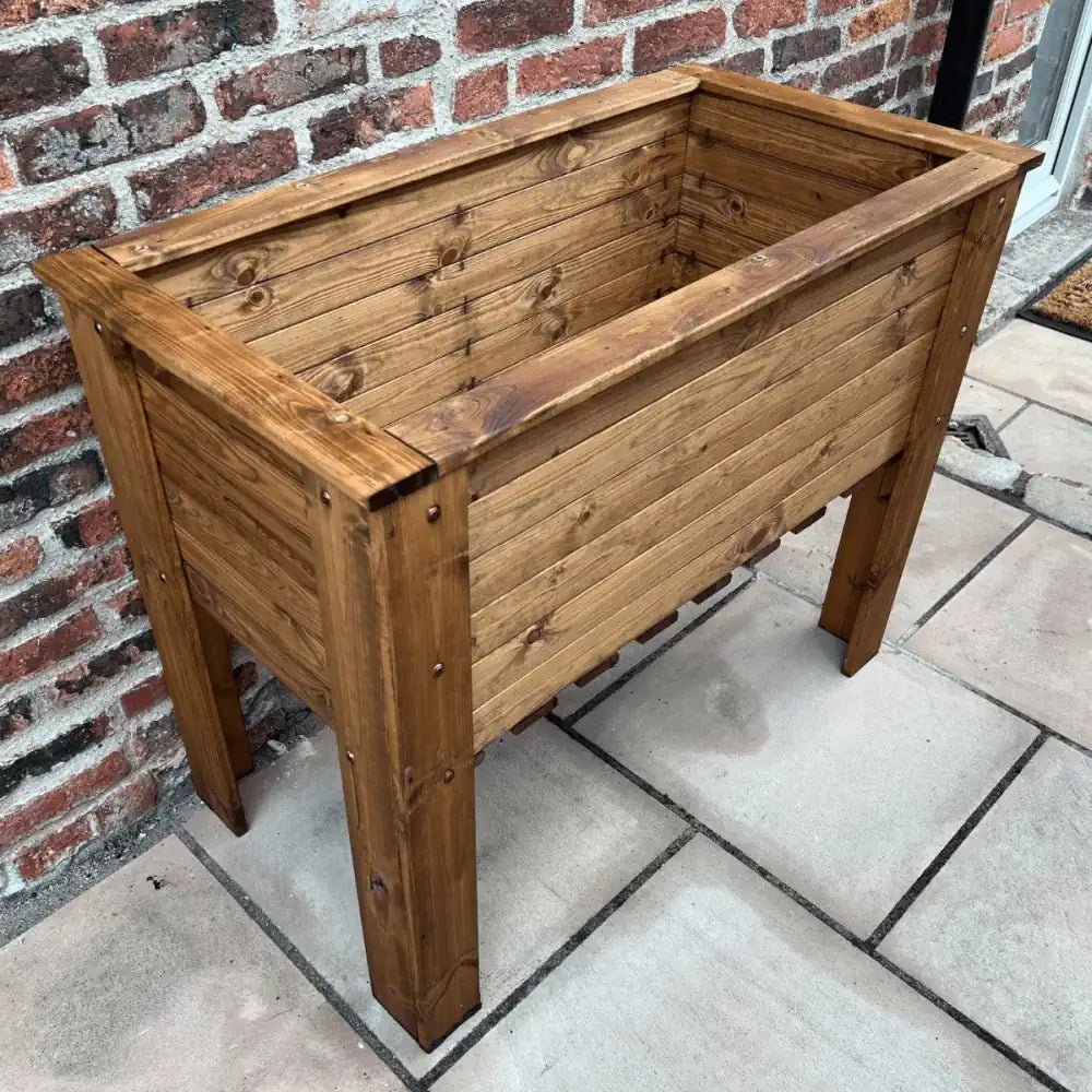 Redwood 1m Trug Standing Trough Garden - by Woven Wood