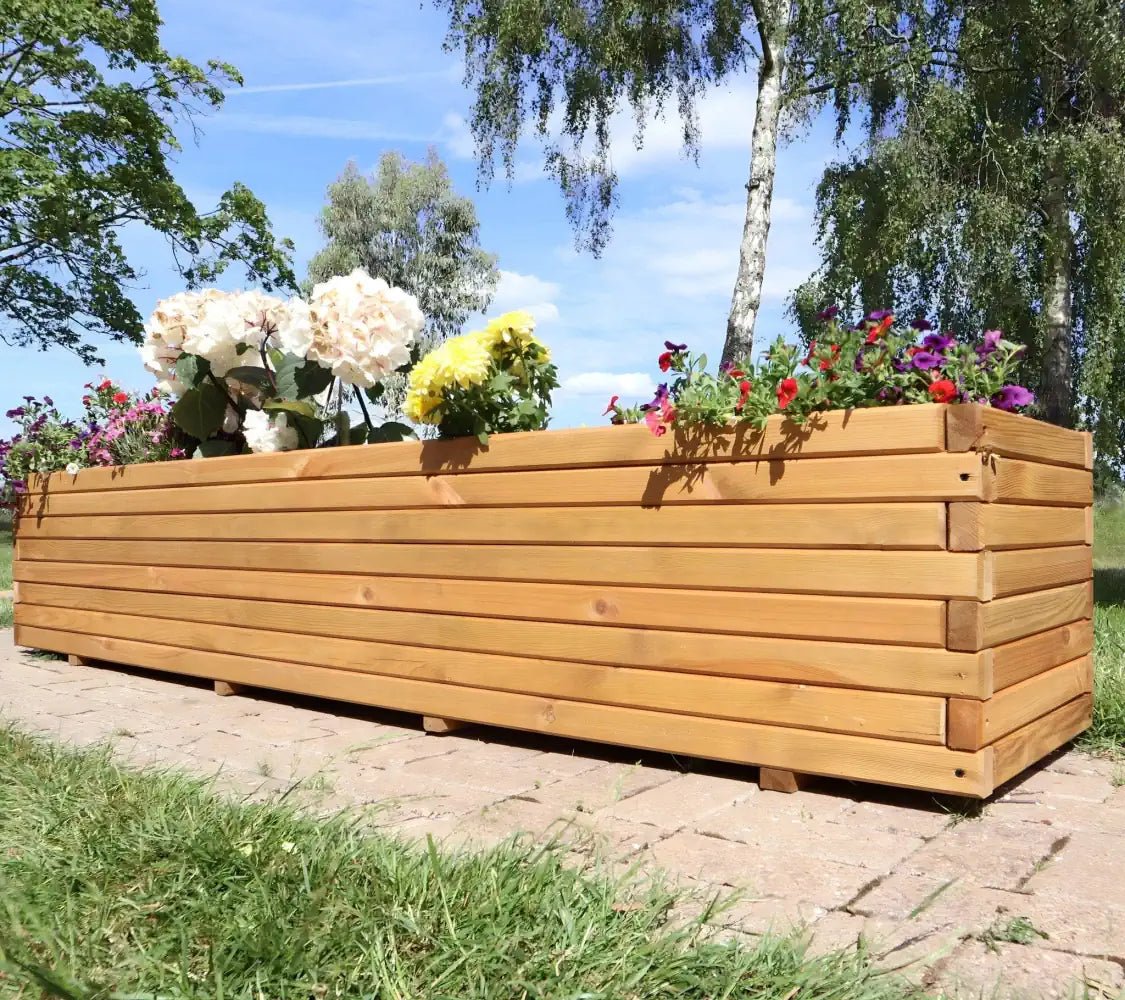 Large Wooden Planter Troughs by Woven Wood 1.4m Pine