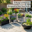 75cm Long Zinc Galvanised Brushed Silver 90cm Tall Trough Planter