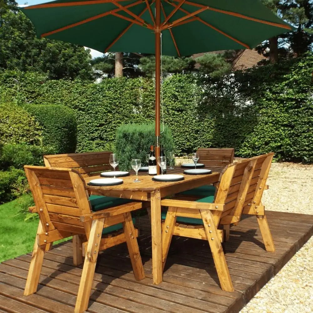 Relaxing in style with this modern garden seating set, perfect for enjoying sunny afternoons outdoors.