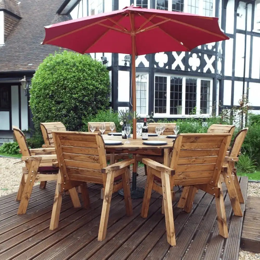 Luxuriate in the sunshine with a Teak Garden Furniture Patio Set, complete with a Garden Parasol for shade