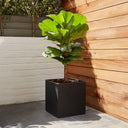30cm Zinc Galvanised Matte Black Square Planter