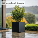 40cm Zinc Galvanised Matte Black Square Planter