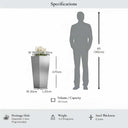 70cm Zinc Galvanised Silver Tall Tapered Square Planter