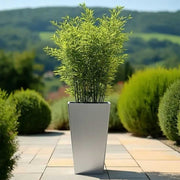 90cm Zinc Galvanised Silver Tall Tapered Square Planter