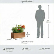 70cm Zinc Galvanised Copper Trough Planter