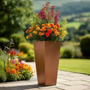 90cm Zinc Galvanised Copper Finish Tall Tapered Square Planter