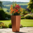 90cm Zinc Galvanised Copper Finish Tall Tapered Square Planter