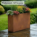 75cm Long Zinc Galvanised Copper 90cm Tall Trough Planter