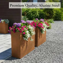75cm Long Zinc Galvanised Copper 90cm Tall Trough Planter