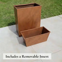 75cm Long Zinc Galvanised Copper 90cm Tall Trough Planter