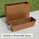 80cm Long Zinc Galvanised Copper 60cm Tall Trough Planter