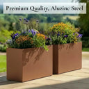 80cm Long Zinc Galvanised Copper 60cm Tall Trough Planter