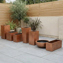 100cm Zinc Galvanised Copper Tall Square Planter