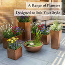 75cm Long Zinc Galvanised Copper 90cm Tall Trough Planter