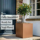 40cm Zinc Galvanised Copper Square Planter