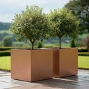 40cm Zinc Galvanised Copper Square Planter