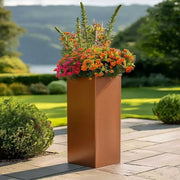 100cm Zinc Galvanised Copper Tall Square Planter
