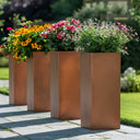 75cm Zinc Galvanised Copper Finish Tall Square Planter