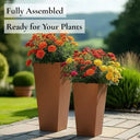 70cm Zinc Galvanised Copper Tapered Square Planter