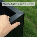 100cm Zinc Galvanised Matte Black Tall Square Planter