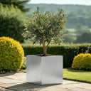 60cm Zinc Galvanised Silver Square Garden Planter