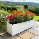 Zinc Galvanised Matte White Trough Planter