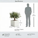 40cm Zinc Galvanised Matte White Square Planter