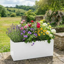 Zinc Galvanised Matte White Trough Planter