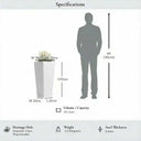 70cm Zinc Galvanised Matte White Tall Tapered Square Planter