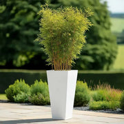 90cm Zinc Galvanised Matte White Tall Tapered Square Planter