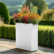75cm Long Zinc Galvanised Matte White 90cm Tall Trough Planter
