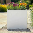 75cm Long Zinc Galvanised Matte White 90cm Tall Trough Planter