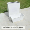 75cm Long Zinc Galvanised Matte White 90cm Tall Trough Planter
