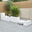 90cm Long Zinc Galvanised Matte White 60cm Tall Trough Planter