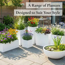 90cm Long Zinc Galvanised Matte White 60cm Tall Trough Planter