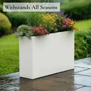90cm Long Zinc Galvanised Matte White 60cm Tall Trough Planter