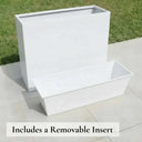 90cm Long Zinc Galvanised Matte White 60cm Tall Trough Planter
