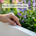 70cm Zinc Galvanised Matte White Tall Tapered Square Planter