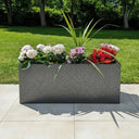 100cm Zinc Galvanised Silver & Black Textured Trough Planter