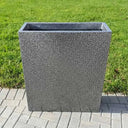 75cm Long Zinc Galvanised Silver & Black Textured 90cm Tall Trough Planter