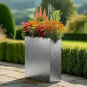 75cm Long Zinc Galvanised Silver & Black Textured 90cm Tall Trough Planter
