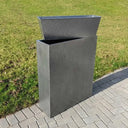 75cm Long Zinc Galvanised Silver & Black Textured 90cm Tall Trough Planter