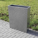75cm Long Zinc Galvanised Silver & Black Textured 90cm Tall Trough Planter